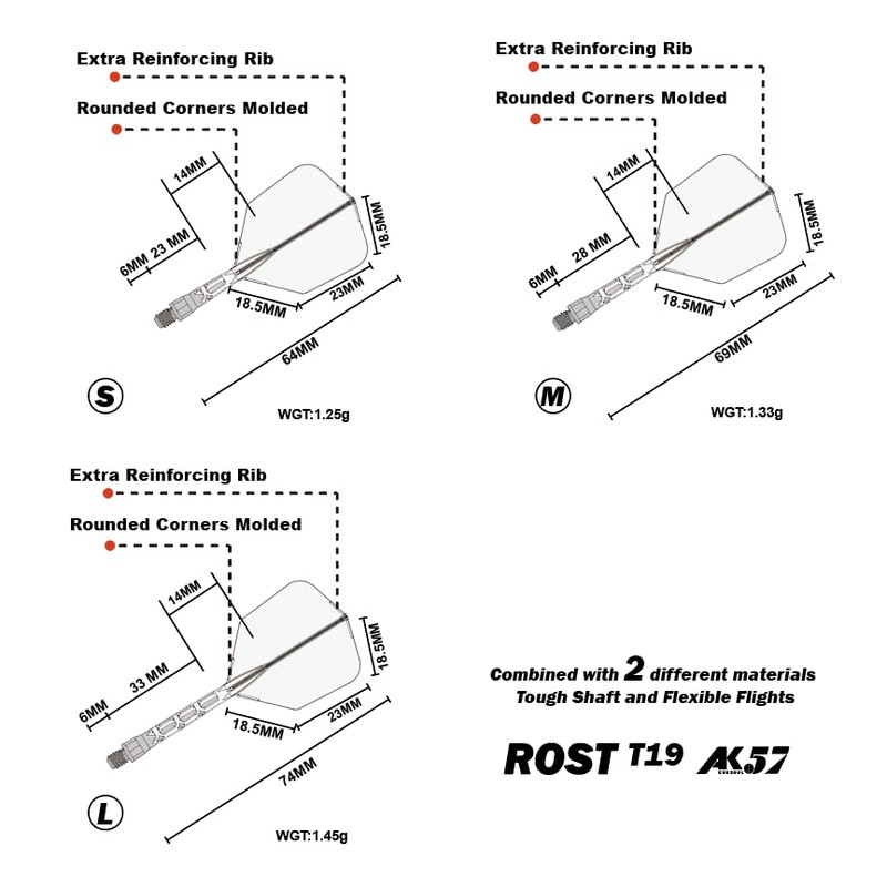 CUESOUL ROST T19 Integrated Shaft Flight Big Wing Shape, Two-tone,