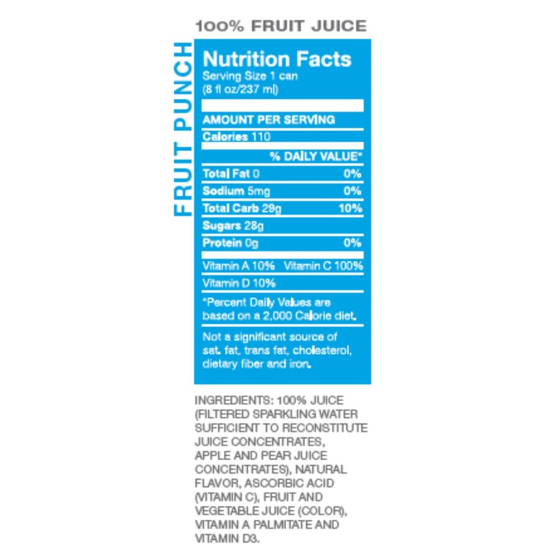 Envy Sparkling 100% Fruit Juice, Fruit Punch 8oz (Case of