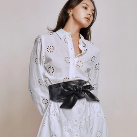 HIQUACC Faux Leather Waist Belt for Women Lace-up Wide Corset Belt (Wide Black)