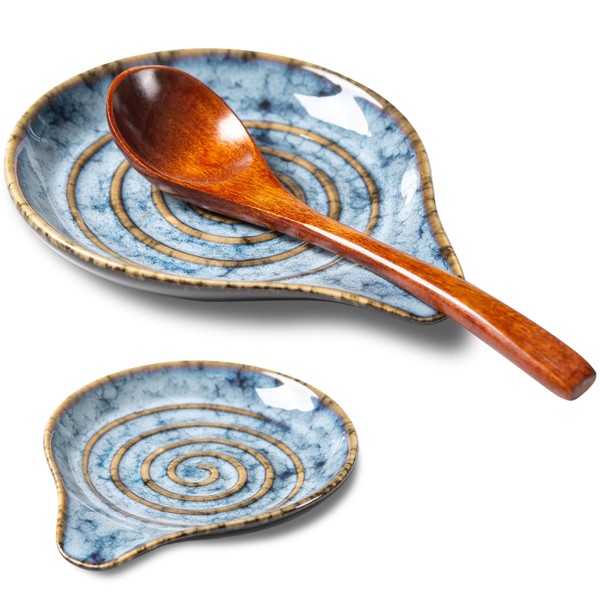 Ceramic Spoon Rest for Stove Top, Large Spoon Holder, 6"