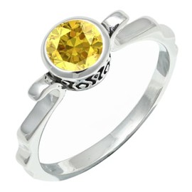 Gelber Saphir im Labor gezüchtet Edelstein Bandring 925 Sterling Silber Bandring Männer & Frauen Bandring alle Größen Handarbeit Jewerly TSR1232AP_21 (67 (21.3))