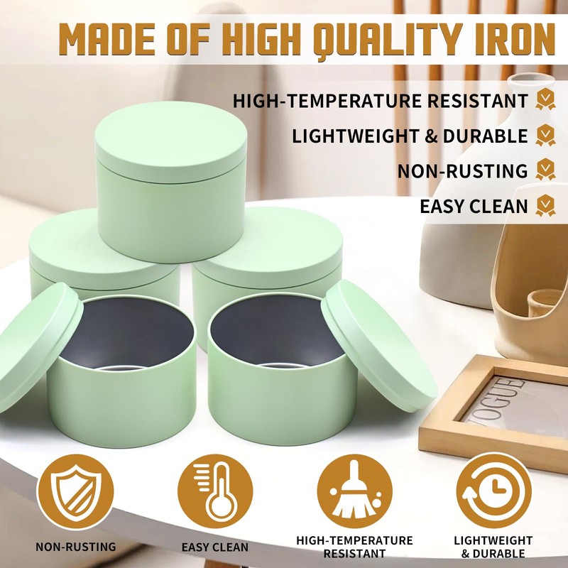 YJHSS 24-Pack 8oz Candle Tins with Lids, Metal Candle Jars