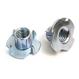 3/8"-16 T-Nuts | 200pc | by Bolt Dropper, Pronged Tee Nut. for Wood, Rock Climbing Holds, Cabinetry (3/8"-16 x 7/16", (200 Pack), Zinc Plated Steel)