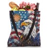 Patriotic Bald Eagle with Fireworks & American Flag Art Tote