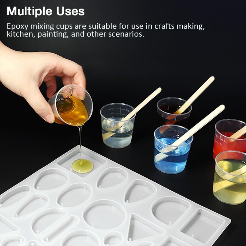 Pharamat 50 Pack 2 Ounce Plastic Graduated Cups, Transparent Scale