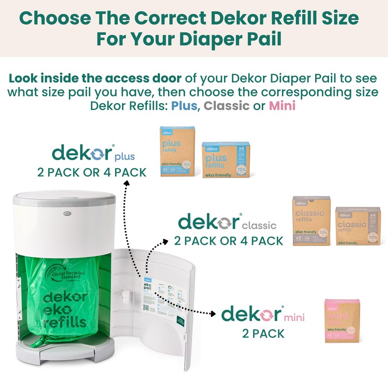 Diaper Dekor Classic Hands-Free Diaper Pail | EKO Gray |