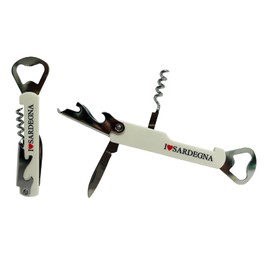 Corkscrew with Bottle Opener Sardinia Stainless Steel Portable Waiter Spiral Corkscrew + Bottle Opener + Short Blade Capsule Caps Bottle Opener 3 in 1 Corkscrew for Barista Bottle Opener