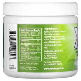 Xyloburst Xylitol Gum, Green Tea, 100 Pieces, 5.29 oz (150 g)