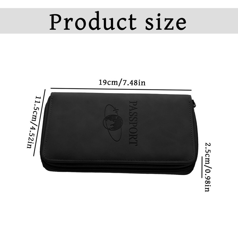 Bojueshaw RFID-Blocking Passport Holder,Slim Leather Travel Wallet,Travel Document Holder for
