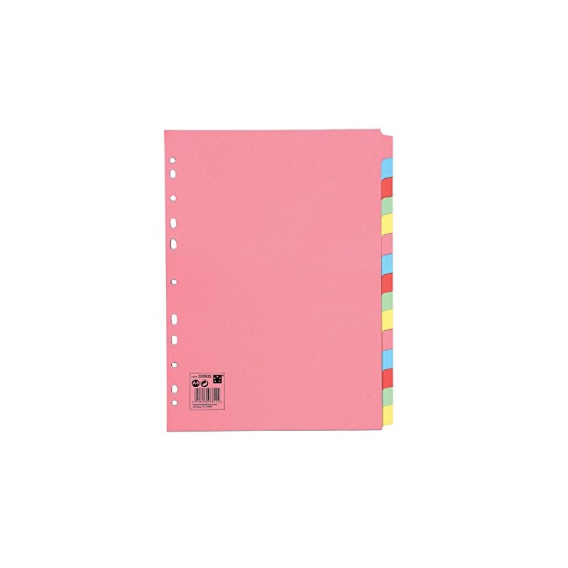 5 Star Subject Dividers Multipunched Manilla Board 15-Part A4 Assorted