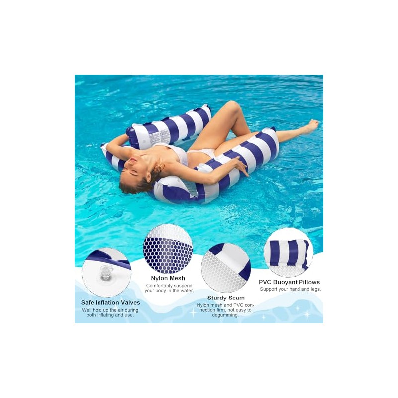 Inflatable Pool Floats Adult, 4-in-1 Multi-Purpose Pool Float Rafts Water