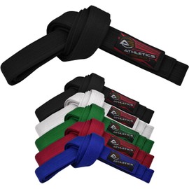 Athletics Gear AG Martial Arts Karate Belt, 100% Cotton with Multiple Stitching Belts for BJJ, Judo, Taekwondo and Karate (Black, 220cm)