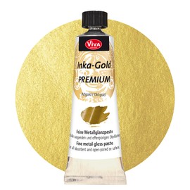 Viva Decor Inka Gold Premium 40g Tube (Altgold) Hochpigmentierte Effekt Farbe/Paste. Sofortiger Metallic Glanz durch einfaches aufpolieren. Farbe zum vergolden/veredeln - Farben zum Basteln