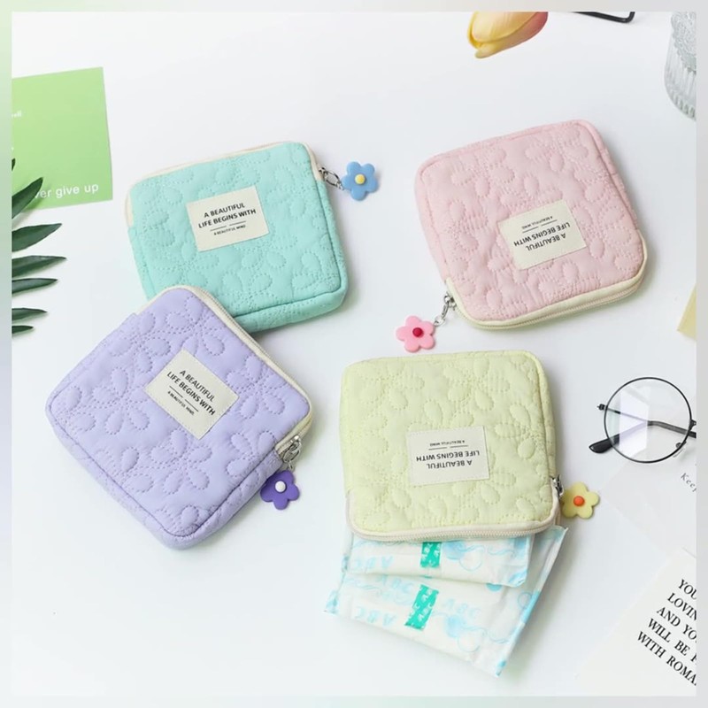 サニタリーポーチ 小さめ かわいい 生理用品 収納 ナプキン ポーチ サニタリーケース（ピンク）