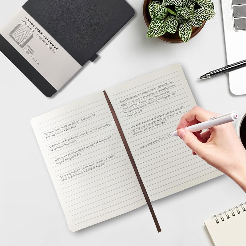 MerryNine A5 Lined Journal Notebook, 200 Pages, Medium 8.3x5.5 inches,