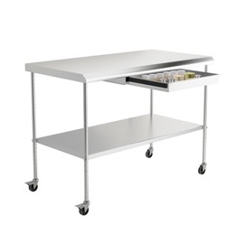 OREALLANDROL 48" x 24" Stainless Steel Prep Table with Drawer, Utility Bench for Kitchen, Garage, Laundry, Work Table Residential & Commercial Use