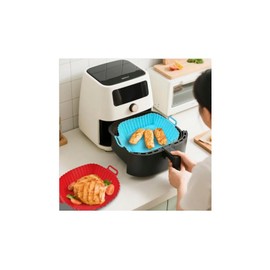 Silicone Air Fryer Linear Set with Handles, Square Shape, Red Blue Green, 3-Pack