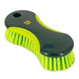 Pine-Sol Heavy Duty Scrub Brush – Multipurpose Cleaning Tool for Floors, Tubs, Sinks | Soft Comfort Grip with Flexible Stiff Bristles, Yellow, Green