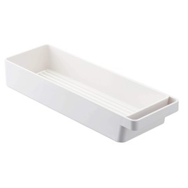 Yamazaki Industries 4708 Tower Glass & Mug Storage with Handle, White, Approx. W 4.1 x D 13.0 x H 2.1 inches (10.5 x 33 x 5.3 cm), Glass Stand, Cutlery Storage, Stackable