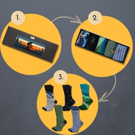 soxo Adventure Socks For Men Funny Gifts Mens Cotton Sock Colourful Funky Gift Men's Crazy Presents Box 6.5-10.5 Bike Ride 5 Pairs