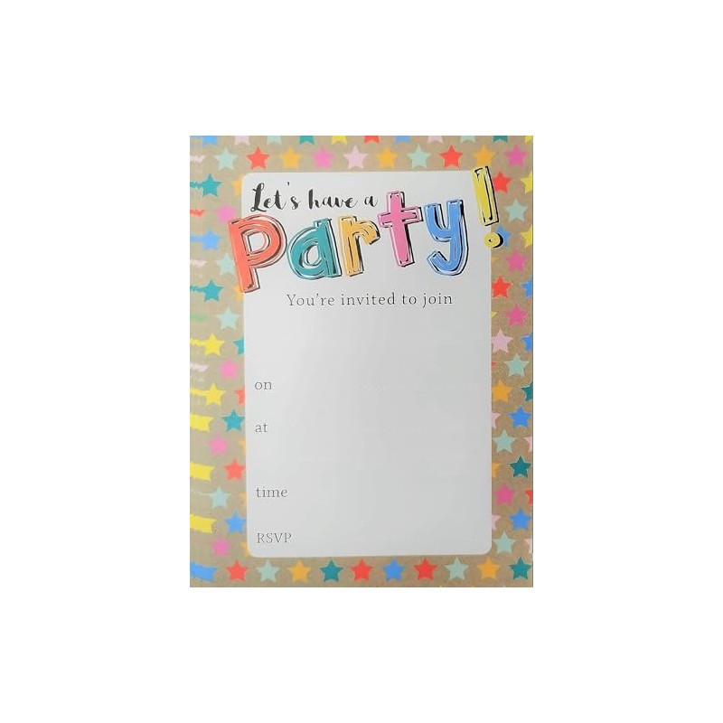 YLAB - 40 Party Invitations & Envelopes - Let's Have
