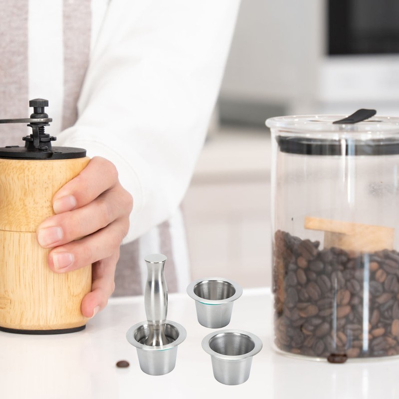 3pcs Refillable Coffee Capsule 304 Stainless Steel Coffee Pods with