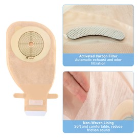 Ostomy Bags, Pack of 20 One-Piece Drainable Colostomy Bags for Ileostomy Care, Cut to Size 15-70 mm