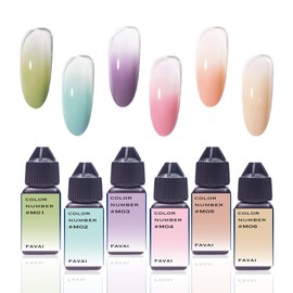 FAVAI 6 Colors Airbrush Gel Nail Polish Set - Macaron Collection (#M) 6 * 15ml