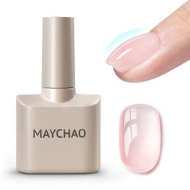 MAYCHAO 7-in-ONE Clear Pink Builder Nail Gel, 15ML Builder Base Strengthening Gel UV/LED Building Nail Gel in a Bottle for Nail Repair Nail Strengthen Hard Gel Builder Nail Extension Gel Builder