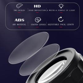 AOOFCMLLC 30X Loupe Magnifier, Jewelry Loupe Magnifier with LED Light and Scale, USB Rechargeable Adjustable Focal Length 30X Magnifying Glass for Gems, Coins, Stamps