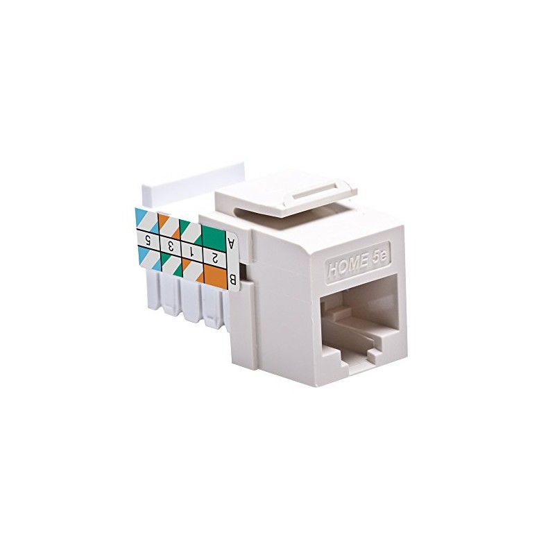 Leviton Home 5e Snap-In Connector, T568A/B Wiring, 5EHOM-RT5, Light Almond