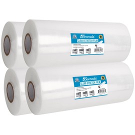 5Seconds - Industrial Grade Pallet Stretch Wrap, 18" x 1500 Ft Shrink Wrap, Plastic Wrap for Moving, Tough and Waterproof Shrink Wrap Roll, 800% Stretchability, 80 Gauge, 4 Rolls, Machine & Hand Use
