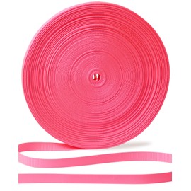 ZHFMILY 5/8 inch Neon Pink Nylon Webbing Strap-50Yards 15mm-Flat Fabric Webbing Handle Canvas Straps for Bags-Hammock-Lawn Chair-Belting-Pet Collars, DIY Projects, Crafts, Sewing #261
