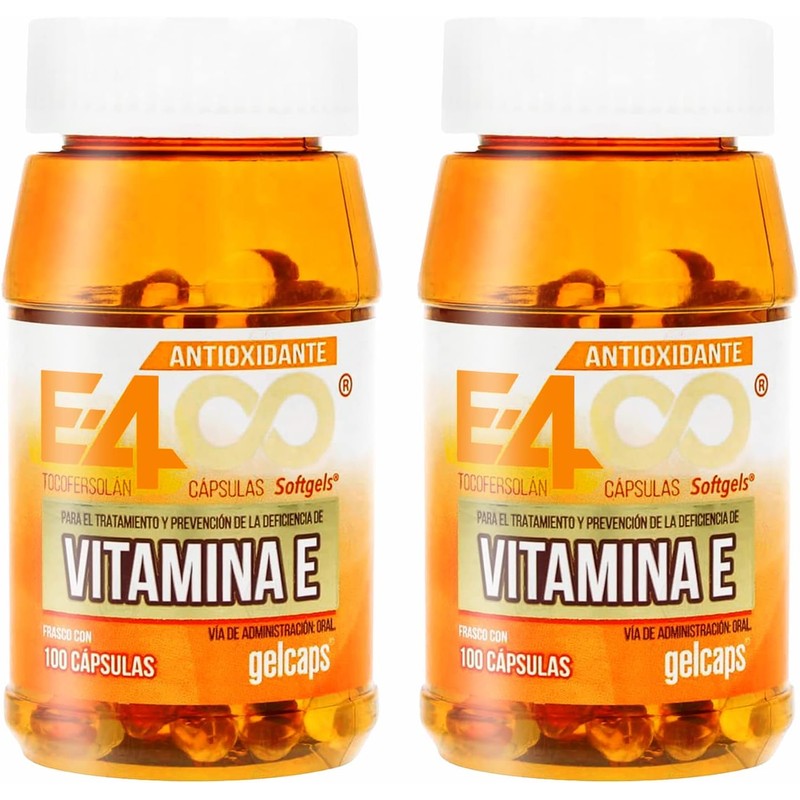 GELCAPS Vitamina E 400 mg Antioxidante con 200 Cápsulas, 1