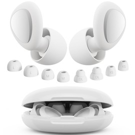 Ear Plugs for Sleeping Noise Cancelling, 45dB Reusable Silicone Ear Plugs for Concert, 8 Tips Earplugs for Noise Reduction, Hearing Protection Earplugs for Sleep, Concert, Snoring (White, One Size)