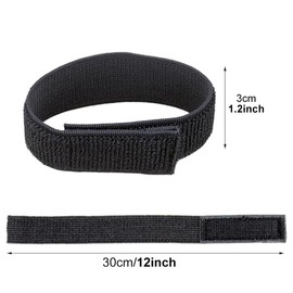 CANCYCC Pack of 4 Elastic Band Trouser Clips, Black Trouser Rubber Webbings, Velcro Bands, Trouser Leg Clip, Bicycle Trouser Strap for Jogging, Fishing, Hiking, Cycling