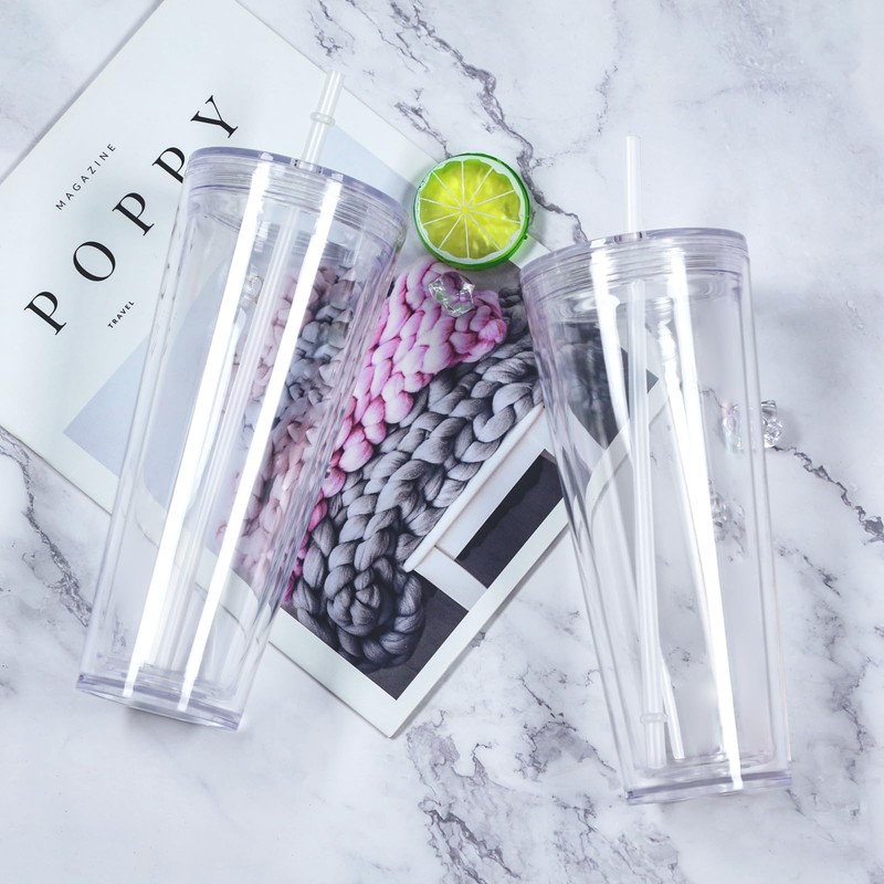 Maucircol Maucircol 24 Oz Acrylic Snowglobe Tumbler, 6 Pack Pre-Drilled