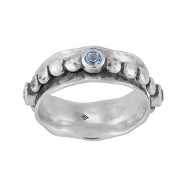 Silpada 'Inner Voices' Sterling Silver Swiss Blue Topaz Fidget Spinner Ring, Size 8, Size 8