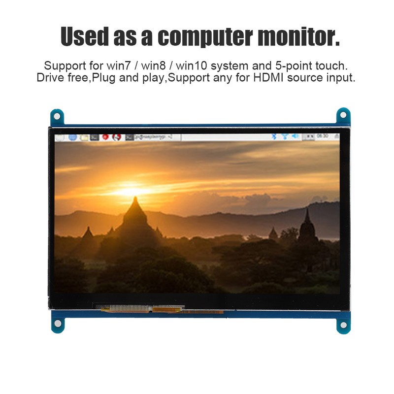 7 Inch 1024x600 HDMI LCD Touch Screen Display with Acrylic