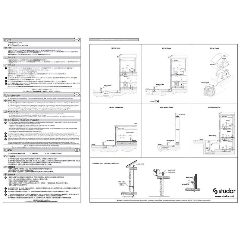 Studor Maxi-Filtra Two Way Carbon Filter Vent For Septic Tank