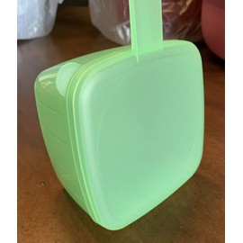 Tupperware Square Blue Cheese Keeper, Classic Retro Style, Cheese Storage Container, 4.5 x 4.5 in
