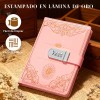 Agenda De Cuero Con Candado Diario Personal 150 Hojas +calco