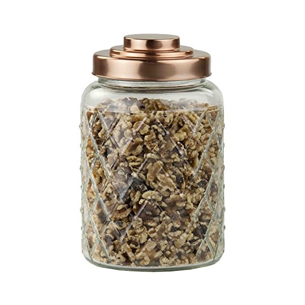 Home Basics Glass Jar with Copper Top, Medium