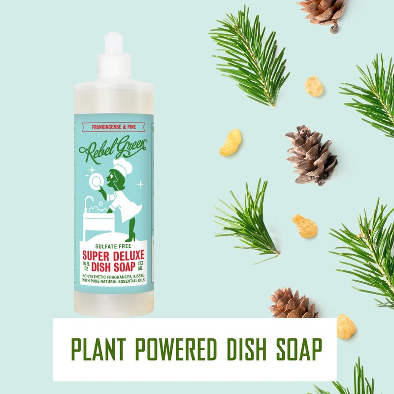 Rebel Green Super Deluxe Dish Soap - Natural Dishwashing Soap
