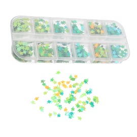 Baluue Patrick's Day Nail Art 3D Shamrock Charms DIY Sparkle Confetti Flakes Nail Stickers for Holiday Decor