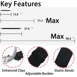 Table Cloth Holder Clips Hidden Strap 5 Pack - Adjustable Elasticity Picnic Tablecloth Clip Perfect for Thick Tables Bench Cover Picnic Party Camping and RV Accessories