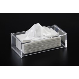 Discoball Acrylic Tissue Box Cover Clear Tissue Holder Napkin Dispenser for Home Office Car (Rectangular)