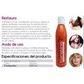 Loquay Primer Amino Keratina Shampoo 250ml Libre De Sulfatos                                                                                          