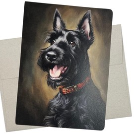 Whitman and Daughter Scottish Terrier Card (1 Premium Card, 5X7 Inch) scottie dog card blank for every occasion like birthday, thank you, or thinking of you - 820