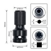 2PCS 1/2 inch Square Drive to 1/4 inch Hex Female